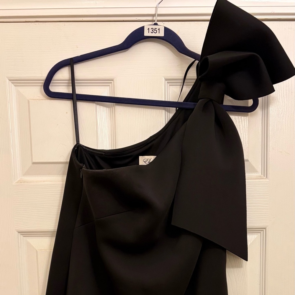 Eliza J Elegant Black One-Shoulder Dress